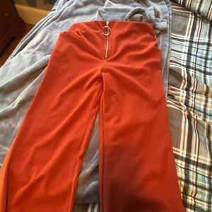 rust flare pants